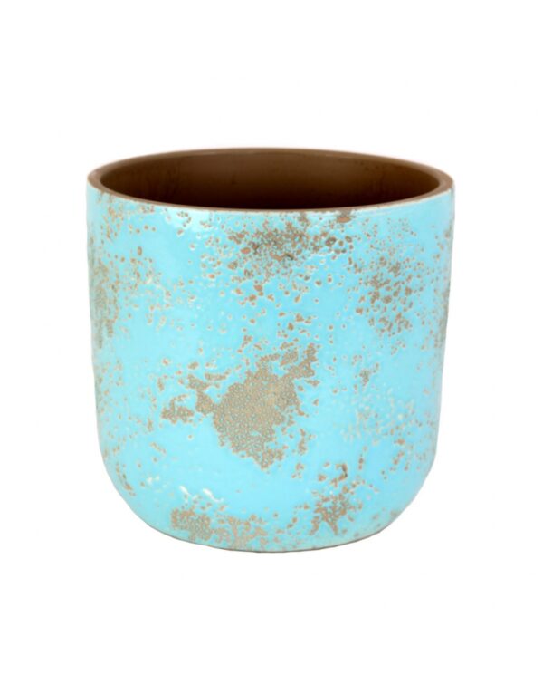 MACETA RUSTIC TURQUESA