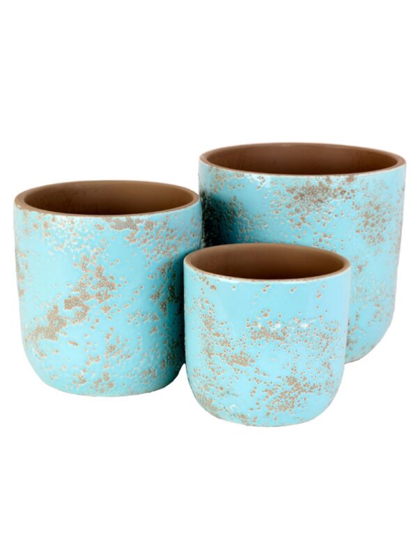 MACETA RUSTIC TURQUESA